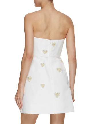 Back View - Click To Enlarge - CAROLINA HERRERA - Embroidered Heart Strapless Mini Dress