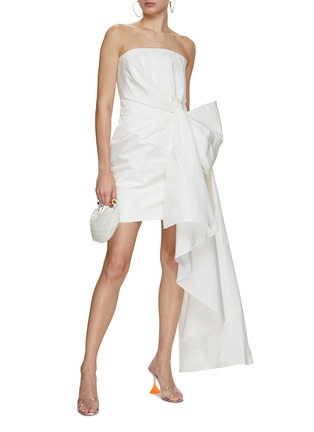 CAROLINA HERRERA | Strapless Side Drape Mini Dress