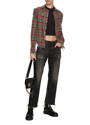 Figure View - Click To Enlarge - R13 - Boyfriend Ripped Straight Leg Jeans