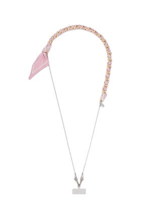 Main View - Click To Enlarge - VENNA - Scarf Enlaced Chain Phone Strap