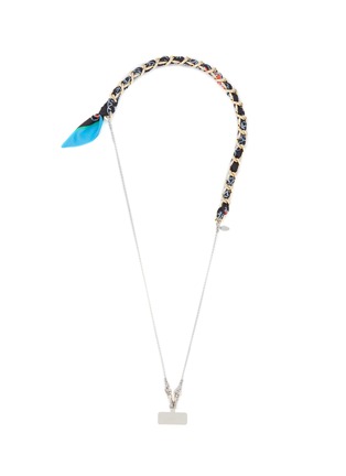 Main View - Click To Enlarge - VENNA - Scarf Enlaced Chain Phone Strap