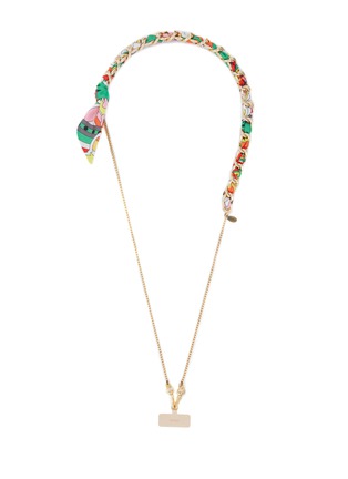Main View - Click To Enlarge - VENNA - Scarf Enlaced Chain Phone Strap