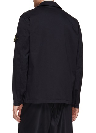 Back View - Click To Enlarge - STONE ISLAND - Wool Satin Overshirt Jacket
