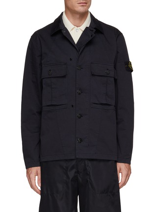 Main View - Click To Enlarge - STONE ISLAND - Wool Satin Overshirt Jacket
