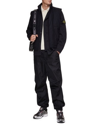 Figure View - Click To Enlarge - STONE ISLAND - Wool Satin Overshirt Jacket