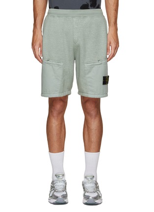 Main View - Click To Enlarge - STONE ISLAND - Patch Pockets Fleece Shorts