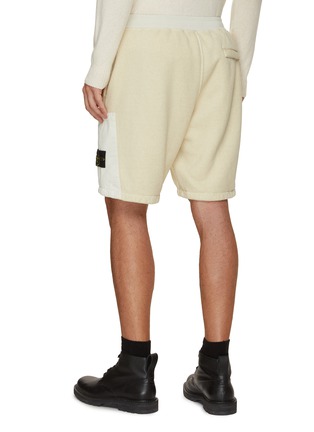 Back View - Click To Enlarge - STONE ISLAND - Gabardine Patch Pockets Fleece Shorts