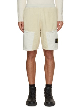 Main View - Click To Enlarge - STONE ISLAND - Gabardine Patch Pockets Fleece Shorts