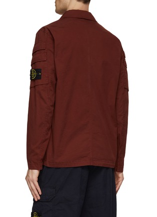 Back View - Click To Enlarge - STONE ISLAND - Cotton Blend Shirt Jacket
