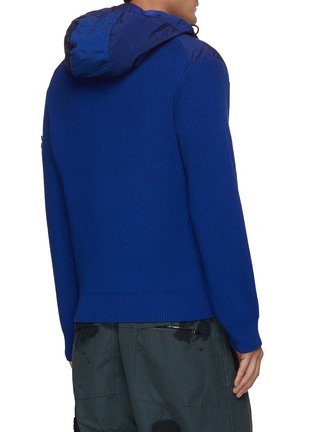Back View - Click To Enlarge - STONE ISLAND - Hybrid Ribbed Sleeve Hooded Jacket
