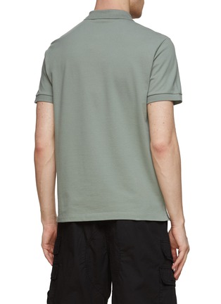Back View - Click To Enlarge - STONE ISLAND - Cotton Blend Logo Polo Shirt