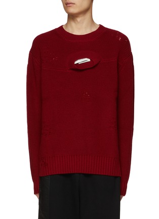 Main View - Click To Enlarge - FENG CHEN WANG - Double Collar Wool Knit Sweater