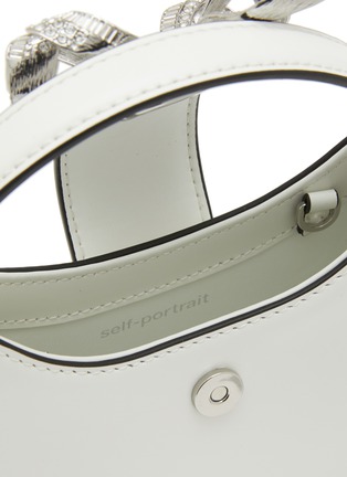 Detail View - Click To Enlarge - SELF-PORTRAIT - Micro Bow Crescent Leather Crossbody Bag