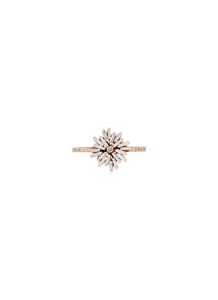 Main View - Click To Enlarge - SUZANNE KALAN - Classic Diamond 18K Rose Gold Spark Ring — Size 6.5