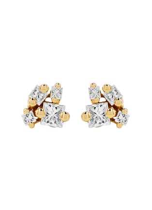 Main View - Click To Enlarge - SUZANNE KALAN - Princess Diamond 18K Gold Stud Earrings