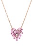 Main View - Click To Enlarge - SUZANNE KALAN - Bold Diamond Pink Sapphire 18K Rose Gold Heart Pendant Necklace — 16"/18"
