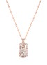 Main View - Click To Enlarge - SUZANNE KALAN - Classic  Diamond 18K Rose Gold Mini Dog Tag Pendant Necklace — 16"/18"