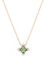 Main View - Click To Enlarge - SUZANNE KALAN - Princess Midi Diamond Green Sapphire 18K Rose Gold Pendant Necklace — 16"/18"