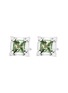 Main View - Click To Enlarge - SUZANNE KALAN - Princess Midi Diamond Green Sapphire 18K White Gold Stud Earrings
