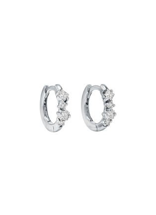 Main View - Click To Enlarge - SUZANNE KALAN - Princess Diamond 18K White Gold Earrings