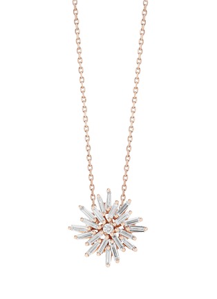 Main View - Click To Enlarge - SUZANNE KALAN - Diamond 18K Rose Gold Snowflake Pendant Necklace — 16"/18"