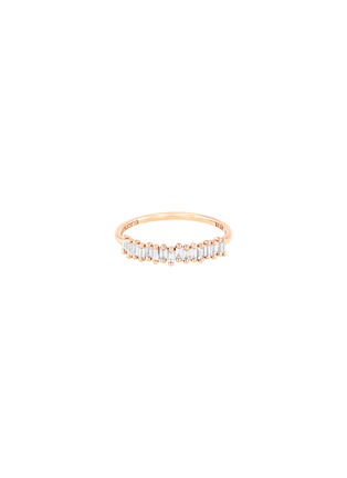 Main View - Click To Enlarge - SUZANNE KALAN - Classic Diamond 18K Rose Gold Mini Stacker Band — Size 6.5