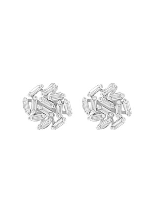 Main View - Click To Enlarge - SUZANNE KALAN - Classic  Diamond 18K White Gold Stud Earrings