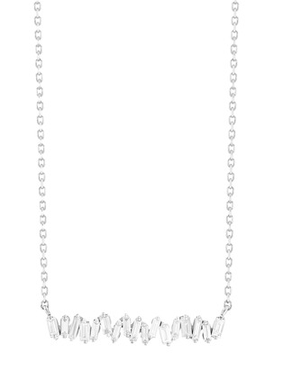Main View - Click To Enlarge - SUZANNE KALAN - Classic  Diamond 18K White Gold Classic Bar Necklace — 16"/18"