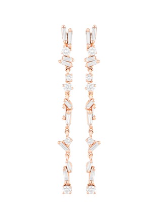 Main View - Click To Enlarge - SUZANNE KALAN - Classic  Sparkler Diamond 18K Rose Gold Drop Earrings