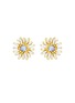 Main View - Click To Enlarge - SUZANNE KALAN - Princess Diamond Sapphire 18K Gold Spark Stud Earrings