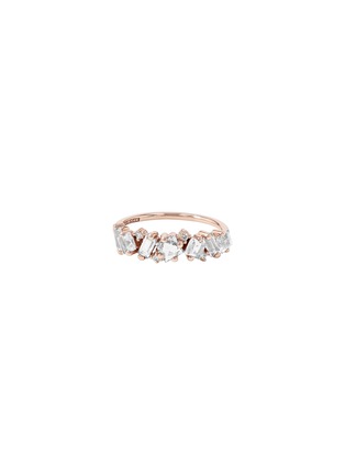 Main View - Click To Enlarge - SUZANNE KALAN - Nadima Diamond White Topaz 14K Rose Gold Ring — Size 6