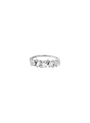 Main View - Click To Enlarge - SUZANNE KALAN - Nadima Diamond White Topaz 14K White Gold Ring — Size 6.5