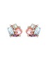 Main View - Click To Enlarge - SUZANNE KALAN - Amalfi Pastel Blossom Diamond Gemstones 14K Rose Gold Stud Earrings