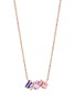 Main View - Click To Enlarge - SUZANNE KALAN - Nadima Diamond 18K Rose Gold Purple Mini Bar Necklace — 16"/18"