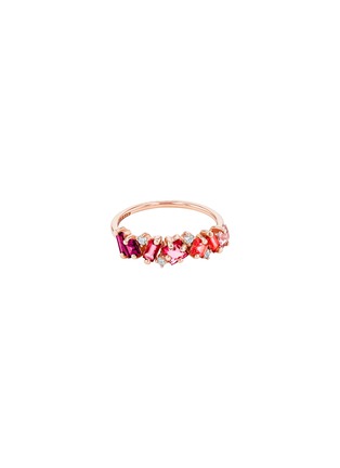 Main View - Click To Enlarge - SUZANNE KALAN - Nadima Diamond Gemstone 14K Rose Gold Red Ombre Ring