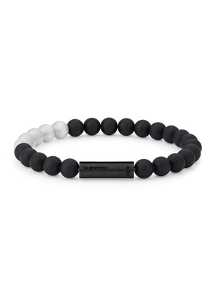Main View - Click To Enlarge - LE GRAMME - 31g Black Brushed Ceramic Sterling Silver Beads Bracelet