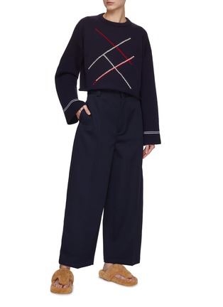 Figure View - Click To Enlarge - LOEWE - Cropped Atgyle Sweater