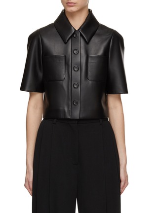 Main View - Click To Enlarge - LOEWE - Leather Cropped Shirt