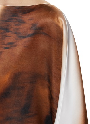  - LOEWE - Long Sleeve Blurred Print Silk Dress