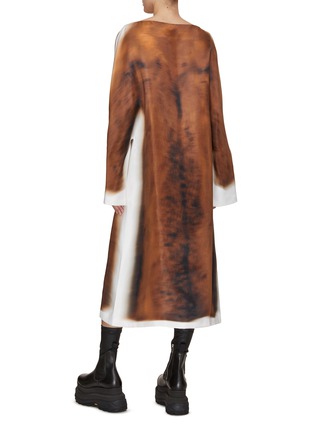 Back View - Click To Enlarge - LOEWE - Long Sleeve Blurred Print Silk Dress