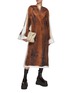 Figure View - Click To Enlarge - LOEWE - Long Sleeve Blurred Print Silk Dress