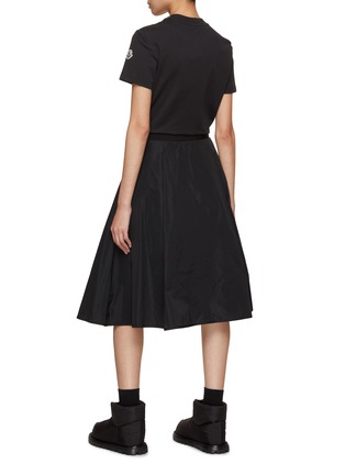 Back View - Click To Enlarge - MONCLER - Crystal Collar Belted Fleece Midi Dress