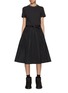 Main View - Click To Enlarge - MONCLER - Crystal Collar Belted Fleece Midi Dress