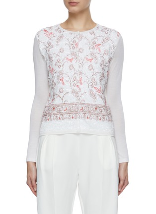 Main View - Click To Enlarge - GIAMBATTISTA VALLI - Embroidered Sequin Cardigan