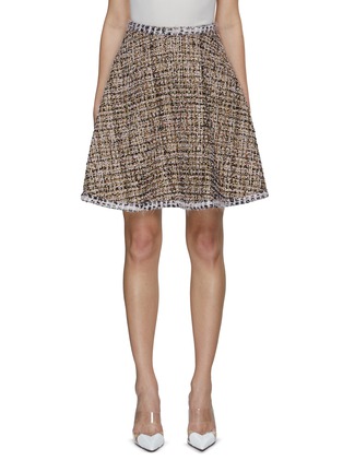 Main View - Click To Enlarge - GIAMBATTISTA VALLI - Lurex Tweed Round Mini Skirt