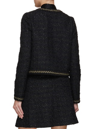 Back View - Click To Enlarge - GIAMBATTISTA VALLI - Zip Up Bouclé Tweed Jacket