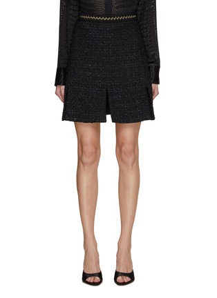 Main View - Click To Enlarge - GIAMBATTISTA VALLI - Front Slit Bouclé Tweed Mini Skirt
