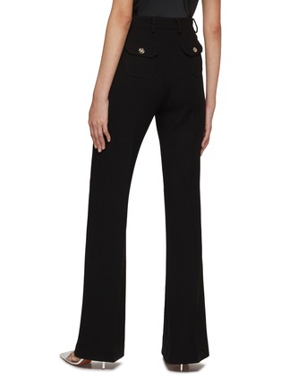 Back View - Click To Enlarge - GIAMBATTISTA VALLI - Flap Pocket Appliqué Flared Leg Pants