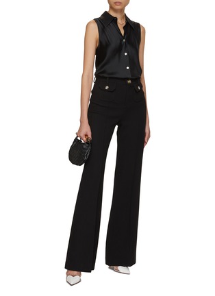 Figure View - Click To Enlarge - GIAMBATTISTA VALLI - Flap Pocket Appliqué Flared Leg Pants