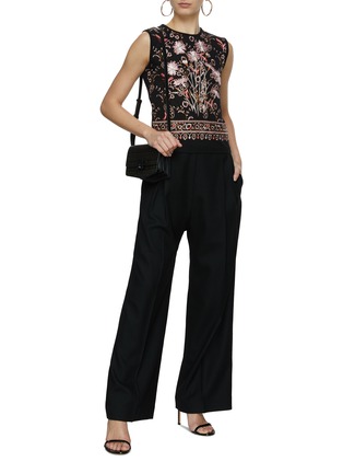 Figure View - Click To Enlarge - GIAMBATTISTA VALLI - Floral Embroidered Knit Tank Top